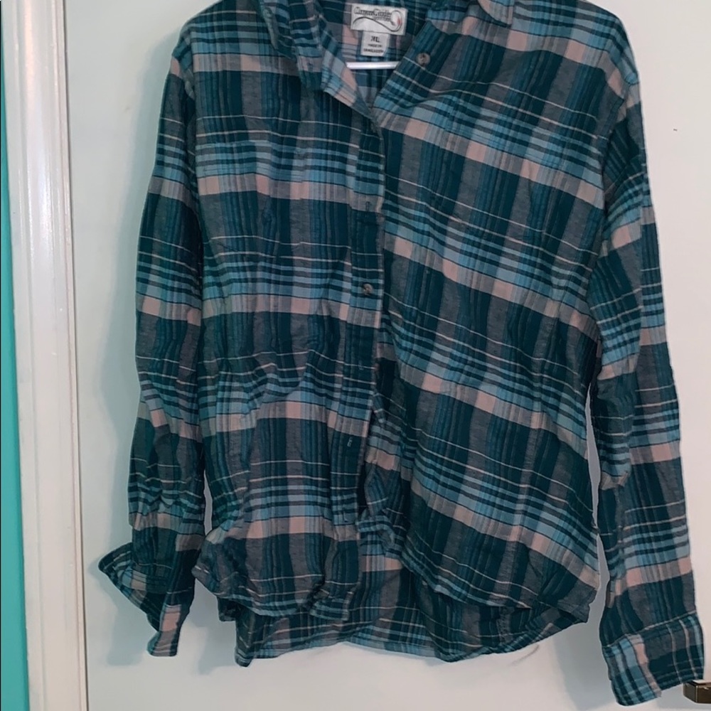 blue and gray flannel